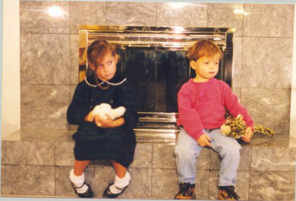 My Brother and I By the Fire Place