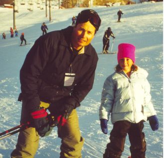 Lynelle and Dad at the chair lift