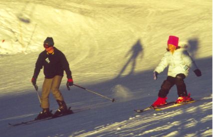 Lynelle and Dad coming down off the mountain